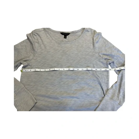 Banana Republic Gray Long Sleeve Tee with Keyhole & Bunching - Size Large - Picture 8 of 12